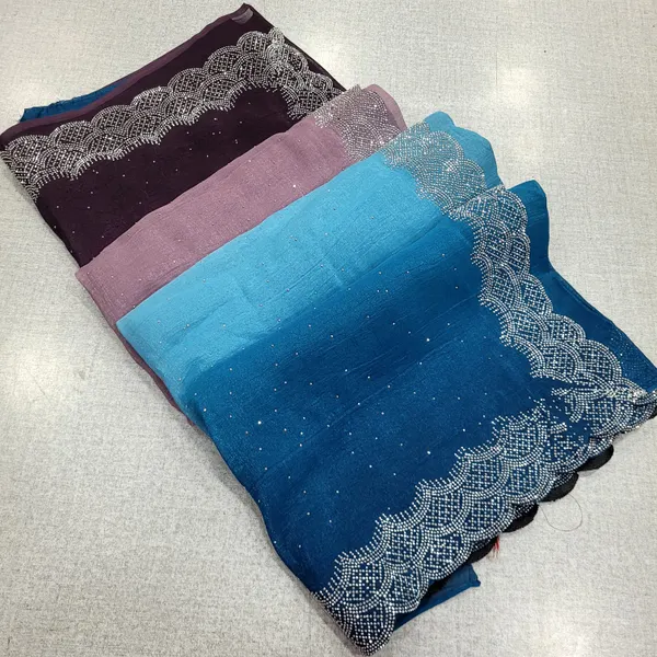 Crunchy Space Multi Colour Stone Work Saree | SR274